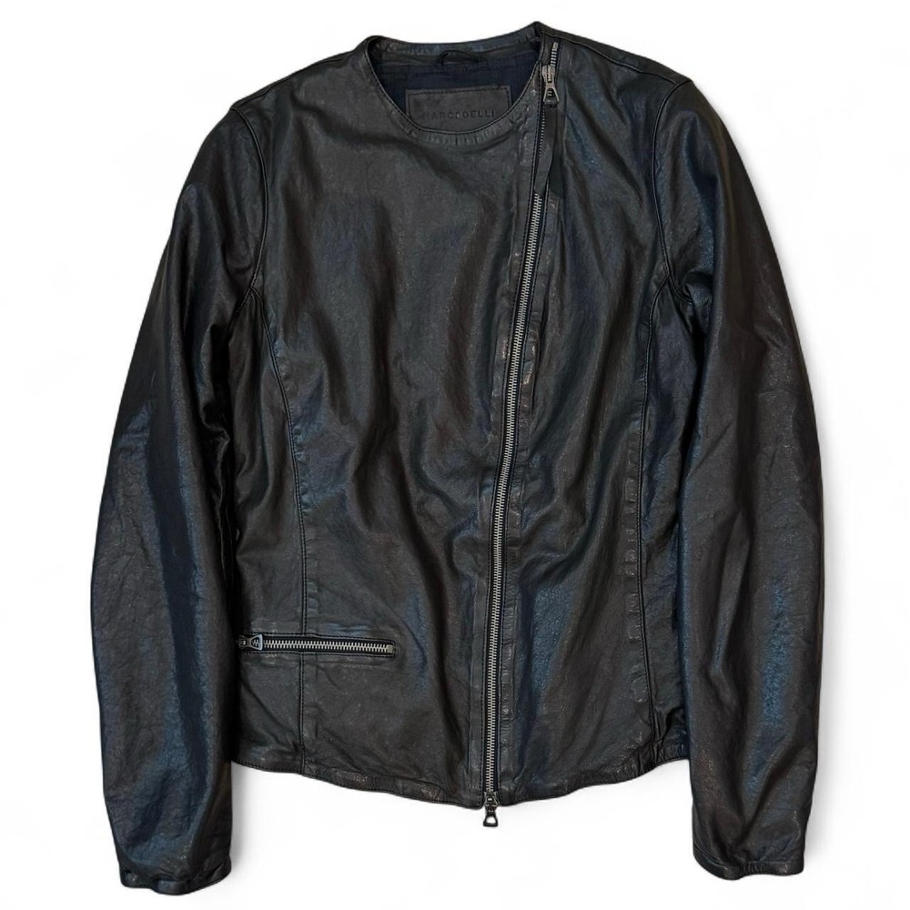 Marco Delli Black Chelsea Leather Jacket Women's Size Medium Italian Designer